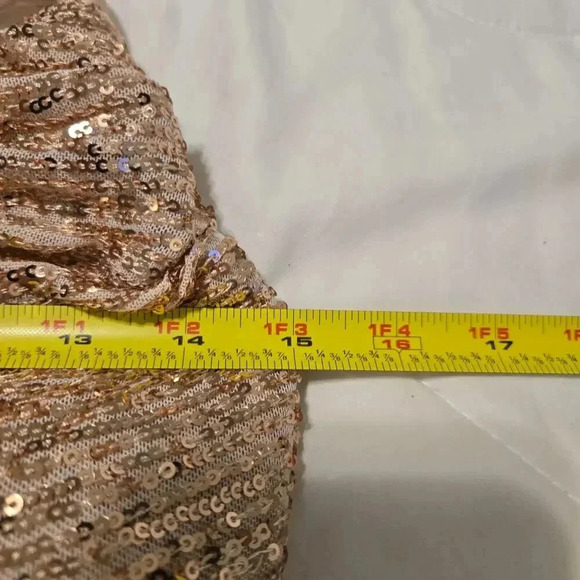 Morgan & Co Nina Sequin Gown sz 9 in Gold - Picture 11 of 12